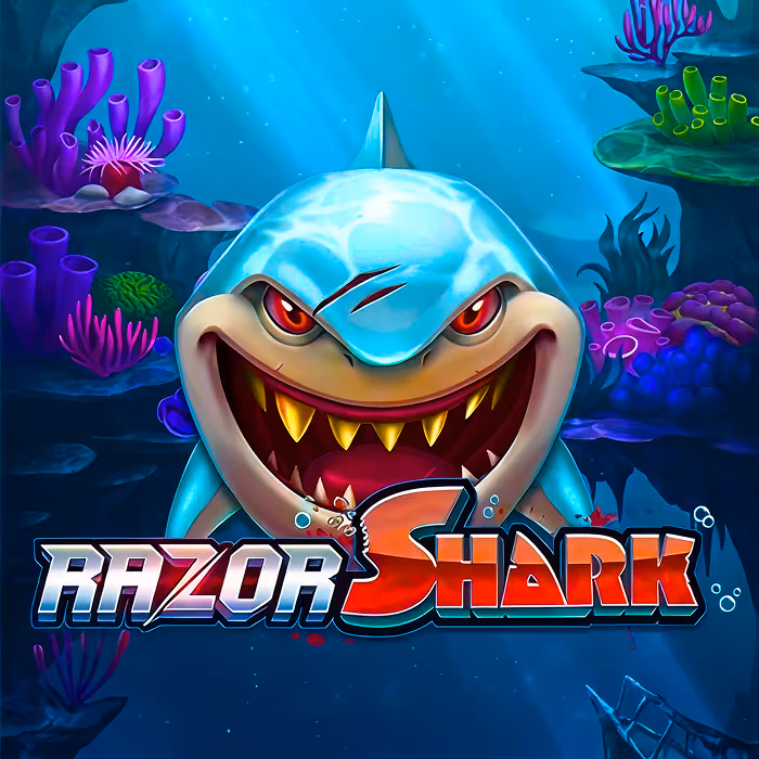Razor Shark - Gizem yığınları ve bonus özellikleri içeren su altı temalı slot